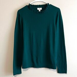 NWT J.Crew 100% Cotton Ruffle Neck Sweater